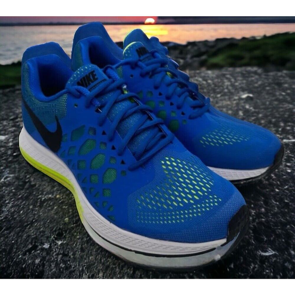 Nike Air Zoom Pegasus Bright Blue Volt 652925 Mens 14 Light Use Fast Shipping